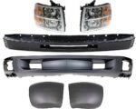 Replacement 6-Piece Kit Front Valance, Primed, For Models With Tow Hook Holes, includes Bumper, Bumper Ends and Headlights