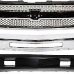Replacement 5-Piece Kit, Grille Chrome, Includes (1) Bumper, (2) Bumper End, (1) Grille, and (1) Valance