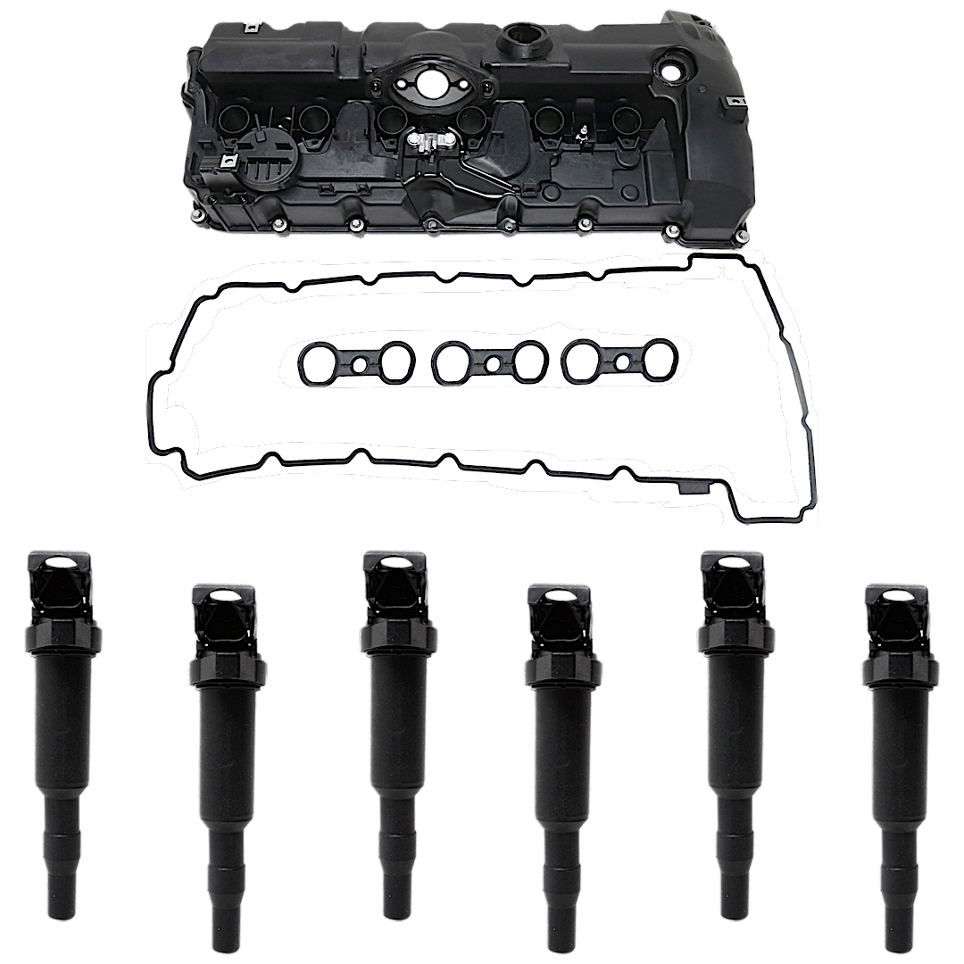 kit-051024-c76_1.png Replacement 7-Piece Kit Valve Cover, 6 Cyl., 2.5/3.0L Engines, includes (6) Ignition Coil and (1) Valve Cover - Image 1