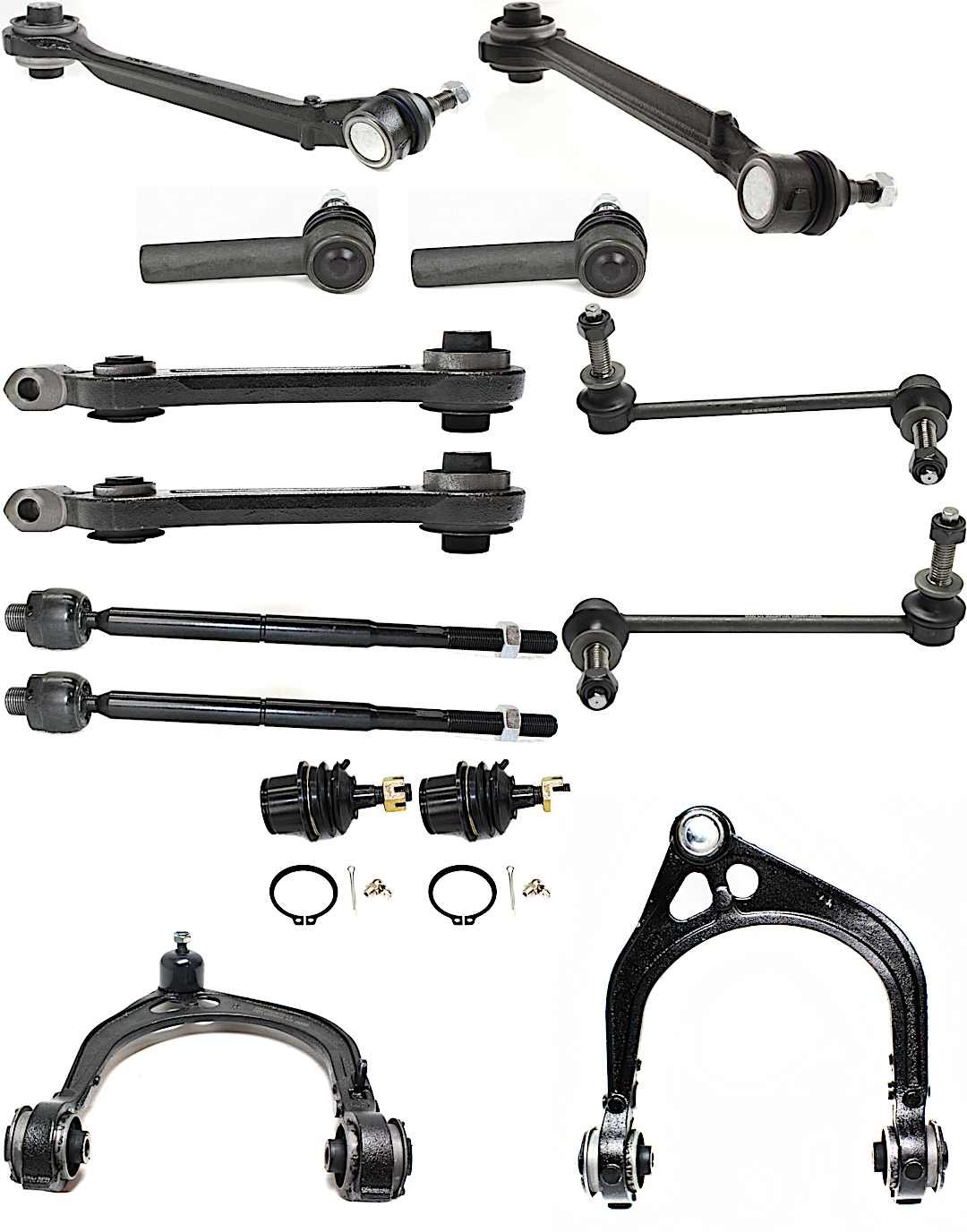 kit-051414-10_1.jpg TrueDrive 14-Piece Kit Front, Driver and Passenger Side, Upper and Lower, Forward and Rearward Control Arm Kit, Sedan, RWD, Change Left & Right at Same Time, Non-Adjustable Type - Image 1