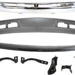Replacement 8-Piece Kit, Front Bumper, Chrome, Includes (1) Bumper, (5) Bumper Bracket, (1) Bumper Trim, and (1) Valance