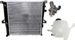 Replacement 3-Piece Kit Radiator, 2.3L Engine, Aluminum Core, Plastic Tank, includes Coolant Reservoir and Thermostat