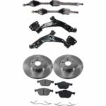 TrueDrive 8-Piece Kit Front, Driver and Passenger Side Axle Assembly with Brake Discs, Brake Pad Set, and Control Arms, 1.5L Engine