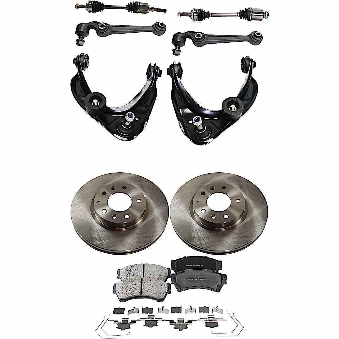 kit-052722-210_1.jpg TrueDrive 10-Piece Kit Front Axle Assembly with Brake Discs, Brake Pad Set, and Control Arms, Automatic Transmission - Image 1