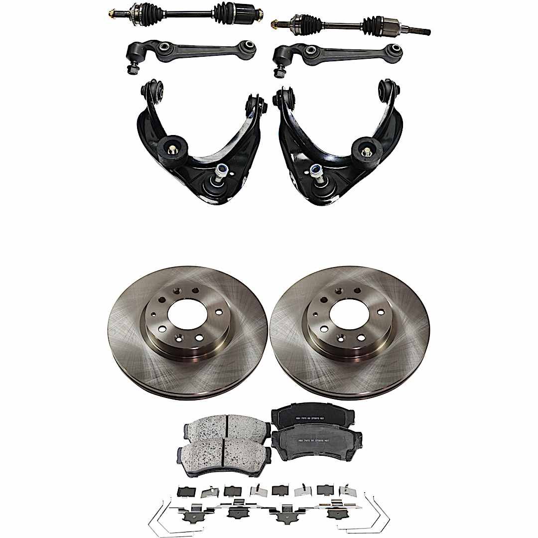 kit-052722-211_1.jpg TrueDrive 10-Piece Kit Front Axle Assembly with Brake Discs, Brake Pad Set, and Control Arms, Automatic Transmission - Image 1