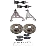 TrueDrive 8-Piece Kit Front, Driver and Passenger Side, Lower Control Arm Kit, 4WD, 6 Lug, includes (2) Axle Assembly, (2) Brake Disc, (1) Brake Pad Set, and (2) Control Arm