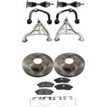 TrueDrive 10-Piece Kit Front, Driver and Passenger Side, Upper and Lower Control Arm Kit, Includes (2) Axle Assembly, (2) Brake Disc, (1) Brake Pad Set, and (4) Control Arm