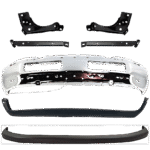 Replacement 7-Piece Kit, Front Bumper, Chrome, Includes (1) Bumper, (4) Bumper Bracket, and (2) Bumper Cover
