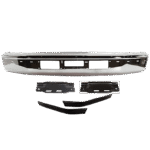 Replacement 5-Piece Kit, Front, Driver and Passenger Side Bumper, Chrome, Includes (1) Bumper, (2) Bumper Bracket, and (2) Bumper Trim - Image 20