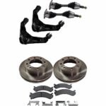 TrueDrive 8-Piece Kit Front, Driver and Passenger Side Axle Assembly, 4WD, Includes (2) Axle Assembly, (2) Brake Disc, (1) Brake Pad Set, and (2) Control Arm