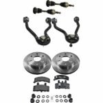 TrueDrive 8-Piece Kit Front, Driver and Passenger Side Axle Assembly, Four Wheel Drive, Includes Brake Discs, Brake Pad Sets, and Control Arms