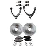 TrueDrive 8-Piece Kit Front, Driver and Passenger Side Axle Assembly, Includes Brake Discs, Brake Pad Sets, and Control Arms