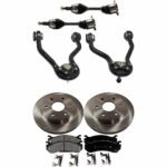 TrueDrive 8-Piece Kit Front, Driver and Passenger Side Axle Assembly, Includes Brake Discs, Brake Pad Sets, and Control Arms