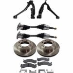 TrueDrive 8-Piece Kit Front, Driver and Passenger Side, Lower Control Arm, Includes (2) Axle Assembly, (2) Brake Disc, (1) Brake Pad Set, and (2) Control Arm