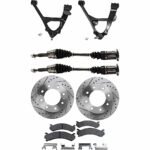 TrueDrive 7-Piece Kit Front, Driver and Passenger Side, Lower Control Arm, 8 Lugs Wheels, Exc. GVW 7,300 Lbs., includes Axle Assembly, Brake Discs, and Brake Pad Set