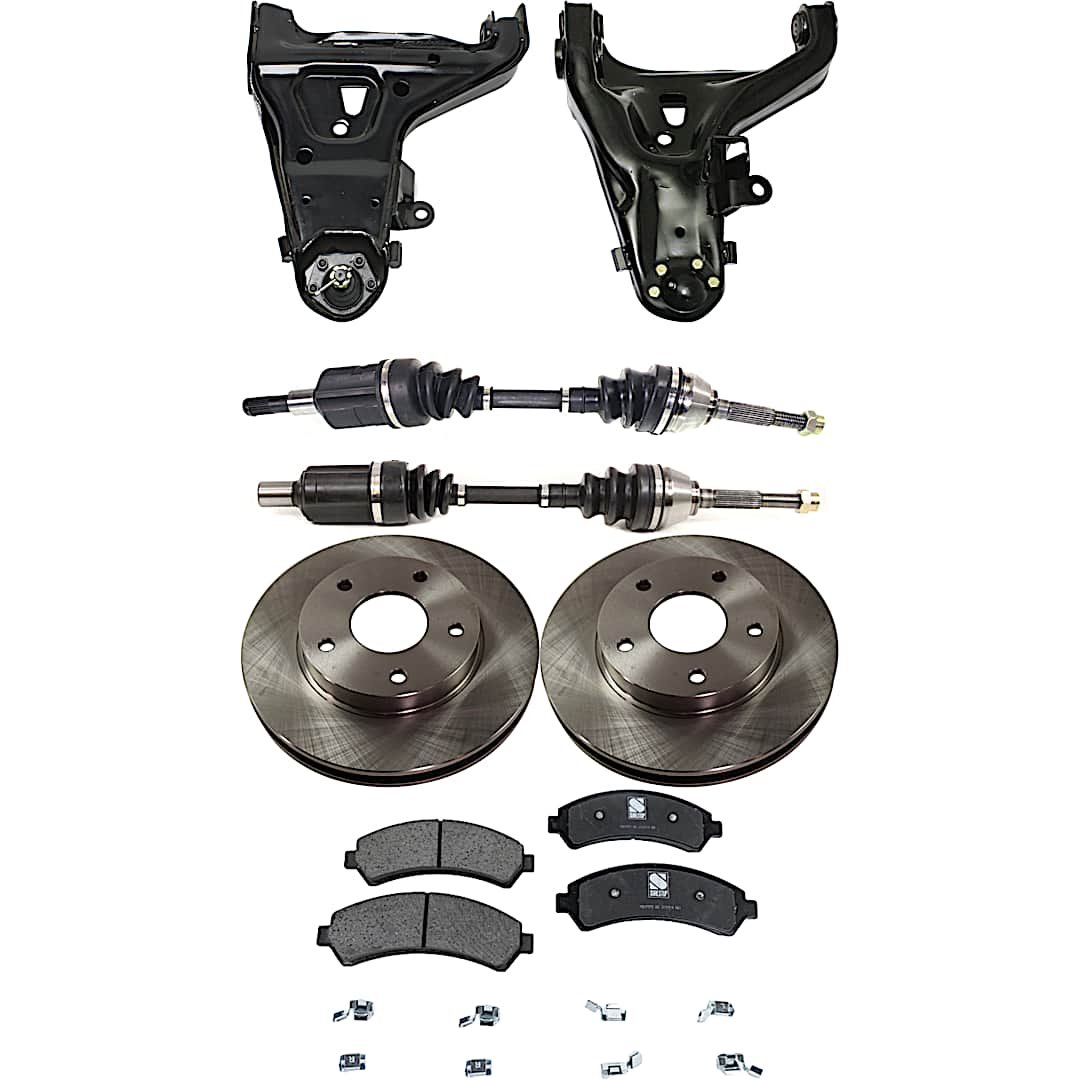 kit-060222-304_1.jpg TrueDrive 7-Piece Kit Front, Driver and Passenger Side, Lower Control Arm, All Wheel Drive/Four Wheel Drive, includes Axle Assembly, Brake Discs, and Brake Pad Set - Image 1