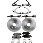 TrueDrive 9-Piece Kit Front, Driver and Passenger Side, Upper and Lower Control Arm, 4WD, without Aluminum Steering Knuckles, includes Axle Assembly, Brake Discs, and Brake Pad Set