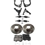 TrueDrive 9-Piece Kit Front, Driver and Passenger Side, Upper and Lower Control Arm, 4WD, Includes (2) Axle Assembly, (2) Brake Disc, (1) Brake Pad Set, and (4) Control Arm