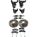 TrueDrive 9-Piece Kit Front, Driver and Passenger Side, Upper and Lower Control Arm, AWD/4WD, Includes (2) Axle Assembly, (2) Brake Disc, (1) Brake Pad Set, and (4) Control Arm