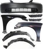 Replacement 7-Piece Kit, Front Primed Bumper Cover, Includes (2) Bumper Bracket, (1) Bumper Cover, (2) Fender, and (2) Fender Liner