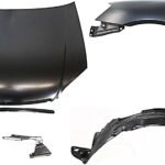 Replacement 6-Piece Kit Factory Style Hood, Coupe, Steel, Primed, Includes (1) Fender, (1) Fender Liner, (1) Hood, (2) Hood Hinge, and (1) Hood Molding
