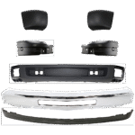 Replacement 7-Piece Kit, Front Bumper, For Models Without Fog Lights, and Tow Hook Holes, Chrome, Includes (1) Bumper, (4) Bumper End, and (2) Valance