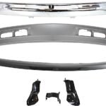Replacement 6-Piece Kit, Front Bumper, Chrome, Includes (1) Bumper, (3) Bumper Bracket, (1) Bumper Trim, and (1) Valance