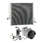 DriveMotive 3-Piece Kit A/C Compressor, 6-Groove Pulley, includes A/C Condenser, and A/C Service Kit (A/C Accumulator, A/C Orifice Tube, and A/C O-Ring and Gasket Seal Kit)