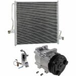 DriveMotive 3-Piece Kit A/C Compressor, 6-Groove Pulley, includes A/C Condenser, and A/C Service Kit (A/C Accumulator, A/C Expansion Valve, A/C Orifice Tube, and A/C O-Ring and Gasket Seal Kit)