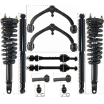 TrueDrive 12-Piece Kit Front and Rear, Driver and Passenger Side Shock and Fully Loaded Strut Includes Ball Joints, Control Arms, Sway Bar Links, and Tie Rod Ends, RWD