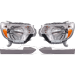 Replacement 4-Piece Kit Driver and Passenger Side Halogen Headlight, With bulb(s), Type 1, OE Replacement, Includes (2) Headlight and (2) Headlight Filler