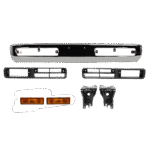 Replacement 7-Piece Kit, Front Bumper, Chrome, Includes (1) Bumper, (2) Bumper Bracket, (2) Fog Light Trim, and (2) Turn Signal Light