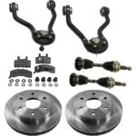 TrueDrive 8-Piece Kit Front, Driver and Passenger Side Axle Assembly, includes Brake Discs, Brake Pad Set, and Control Arms