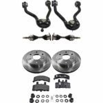 TrueDrive 8-Piece Kit Front Axle Assembly with Brake Discs, Brake Pad Set, and Control Arms, 4WD