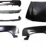 Replacement 6-Piece Kit, Front, Driver and Passenger Side Fender, Includes (1) Bumper, (1) Bumper Cover, (2) Fender, (1) Hood, and (1) Valance