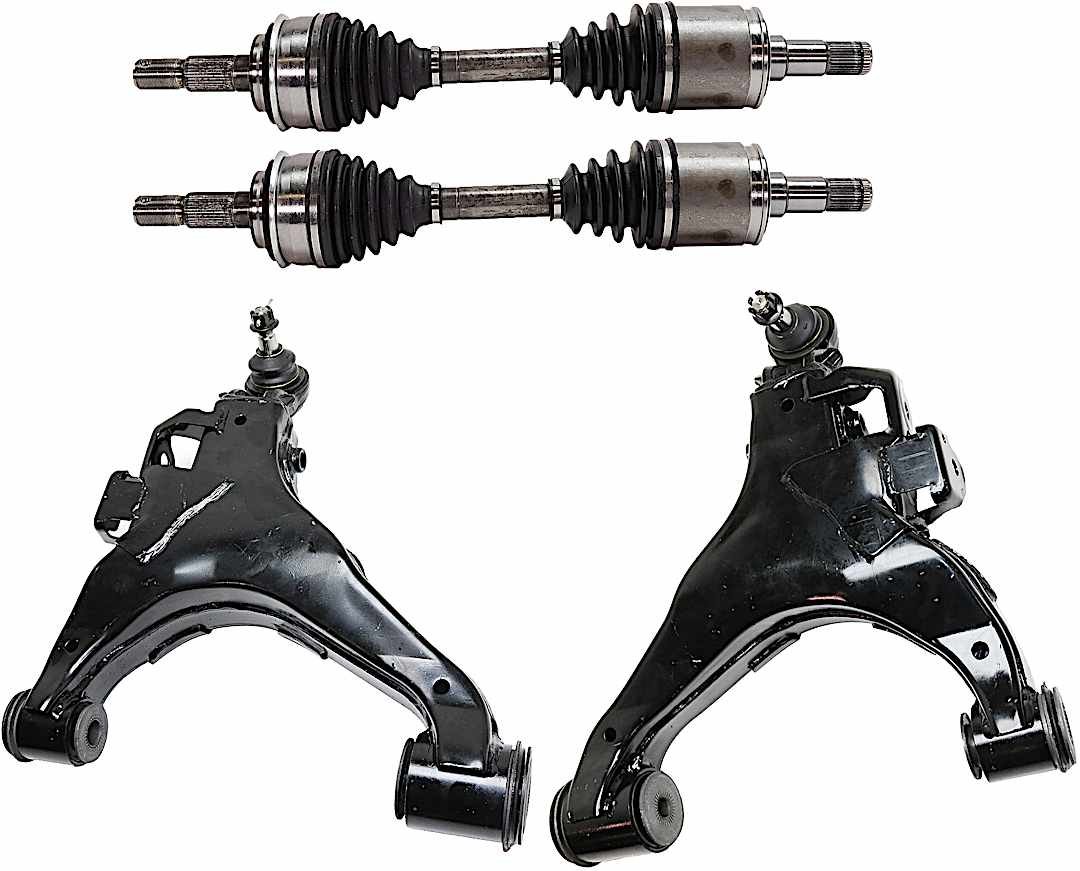 kit-061622-128_1.jpg TrueDrive 8-Piece Kit Front Axle Assembly, 4WD, Includes (2) Axle Assembly, (2) Brake Disc, (1) Brake Pad Set, and (2) Control Arm - Image 1