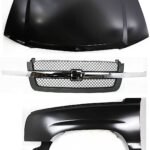 Replacement 3-Piece Kit, Front, Driver Side Fender, Includes (1) Fender, (1) Grille, and (1) Hood