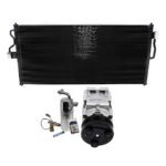 DriveMotive 3-Piece Kit A/C Compressor, 6-Groove Pulley, includes A/C Condenser, and A/C Service Kit (A/C Accumulator, A/C Expansion Valve, A/C Orifice Tube, and A/C O-Ring and Gasket Seal Kit)