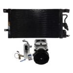 DriveMotive 3-Piece Kit A/C Compressor, 6-Groove Pulley, includes A/C Condenser, and A/C Service Kit (A/C Accumulator, A/C Discharge and Liquid Line, and A/C O-Ring and Gasket Seal Kit)