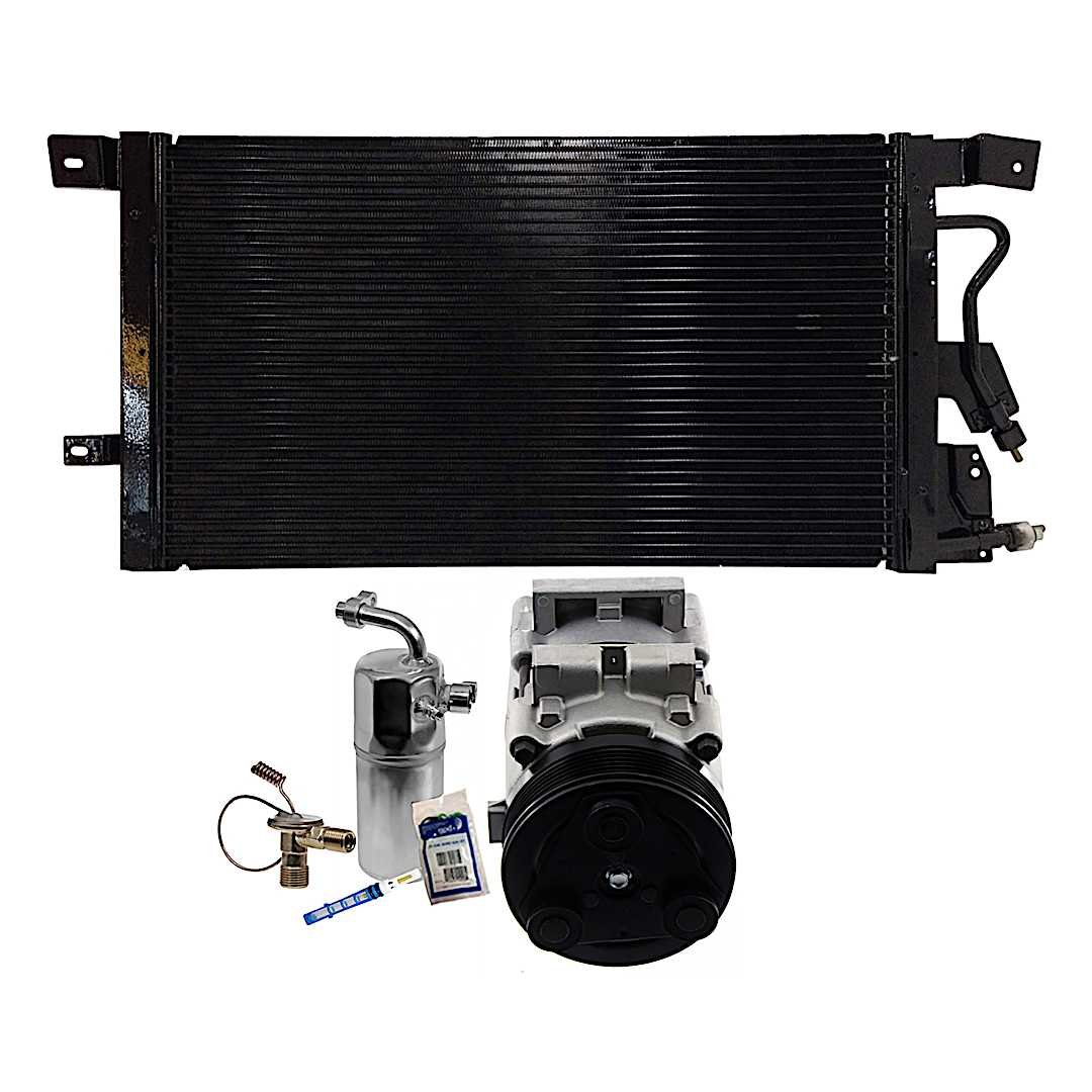kit-061921-144_1.jpg DriveMotive 3-Piece Kit A/C Compressor, GAS, 6-Groove Pulley, includes A/C Condenser, and A/C Service Kit (A/C Accumulator, A/C Discharge and Liquid Line, and A/C O-Ring and Gasket Seal Kit) - Image 1