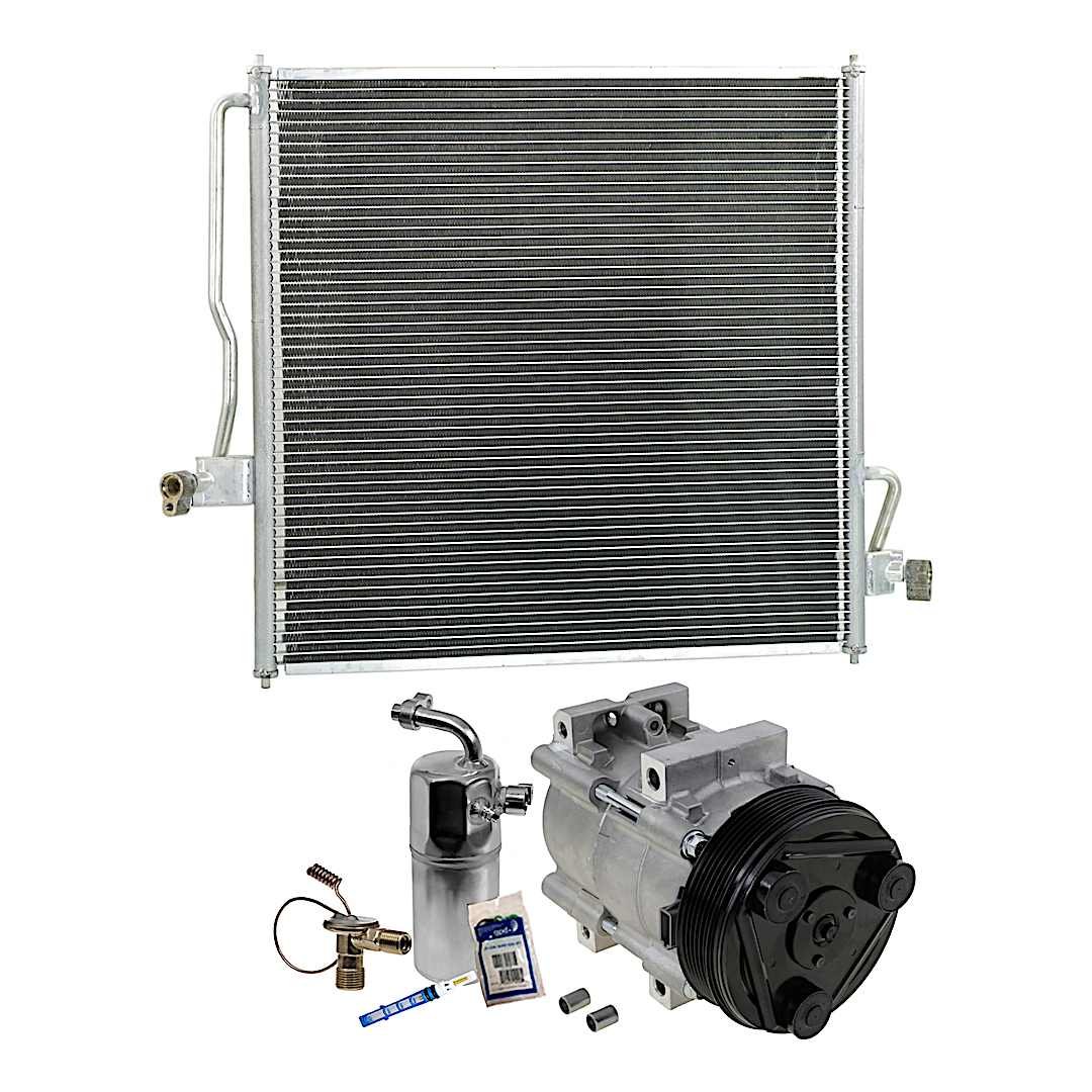 kit-061921-147_1.jpg DriveMotive 3-Piece Kit A/C Compressor, 6-Groove Pulley, includes A/C Condenser, and A/C Service Kit (A/C Accumulator, A/C Orifice Tube, and A/C O-Ring and Gasket Seal Kit) - Image 1