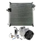 DriveMotive 3-Piece Kit A/C Compressor, 6-Groove Pulley, includes A/C Condenser, and A/C Service Kit (A/C Accumulator, A/C Orifice Tube, and A/C O-Ring and Gasket Seal Kit)