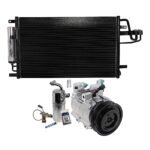 DriveMotive 3-Piece Kit A/C Compressor with A/C Condenser, and A/C Service Kit (A/C Expansion Valve, A/C Receiver Drier, and A/C O-Ring and Gasket Seal Kit), 6-Groove Pulley
