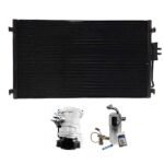 DriveMotive 3-Piece Kit A/C Compressor, 6-Groove Pulley, includes A/C Condenser, and A/C Service Kit (A/C Expansion Valve, A/C Receiver Drier, and A/C O-Ring and Gasket Seal Kit)