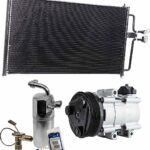 DriveMotive 3-Piece Kit A/C Compressor, 6-Groove Pulley, includes A/C Condenser, and A/C Service Kit (A/C Accumulator, A/C Orifice Tube, and A/C O-Ring and Gasket Seal Kit)