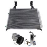 DriveMotive 3-Piece Kit A/C Compressor with A/C Condenser, and A/C Service Kit (A/C Expansion Valve, A/C O-Ring and Gasket Seal Kit, and Drier Desiccant Element), 6-Groove Pulley
