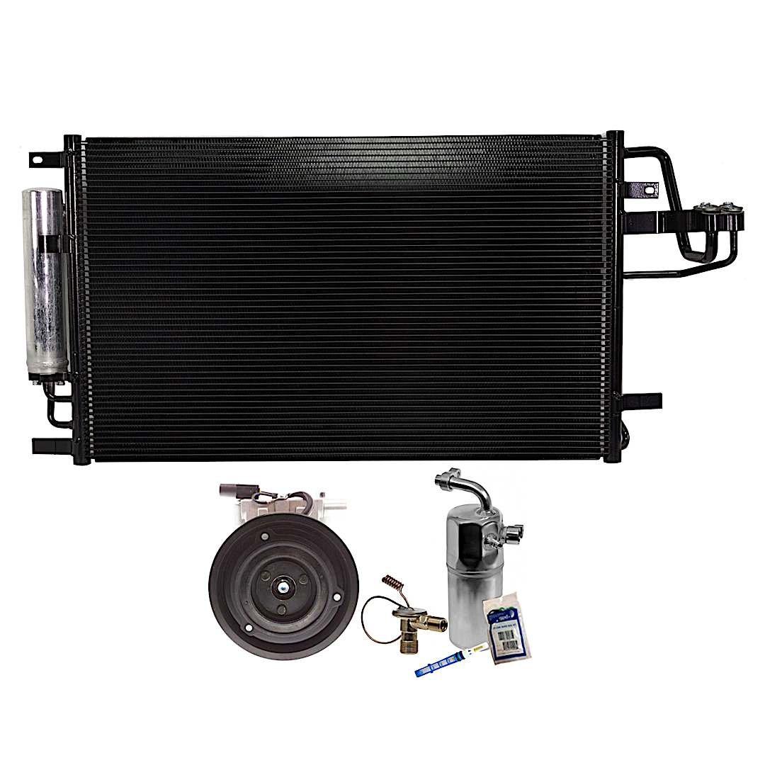 kit-061921-429_1.jpg DriveMotive 3-Piece Kit A/C Compressor with A/C Condenser, and A/C Service Kit (A/C Expansion Valve, A/C Receiver Drier, and A/C O-Ring and Gasket Seal Kit), 4-Groove Pulley - Image 1