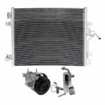 DriveMotive 3-Piece Kit A/C Compressor, 6-Groove Pulley, includes A/C Condenser, and A/C Service Kit (A/C Expansion Valve, A/C Receiver Drier, and A/C O-Ring and Gasket Seal Kit)