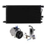 DriveMotive 3-Piece Kit A/C Compressor with A/C Condenser and A/C Service Kit, with Clutch, 6-Groove Pulley