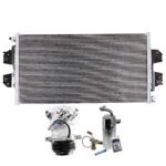 DriveMotive 3-Piece Kit A/C Compressor, 6-Groove Pulley, includes A/C Condenser, and A/C Service Kit (A/C Accumulator, A/C Orifice Tube, and A/C O-Ring and Gasket Seal Kit)